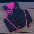 thumbnail image 2 of O'Brien Women's Traditional Neoprene USCGA Life Jacket with Zipper, Medium, Black/Pink, 2 of 8