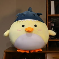 Gqtwoy Shark Duck Stuffed Farm Animals Toy Cute Gray Shark Plush Lifelike Yellow Duck Dolls Plushie Kawaii Shark Duck Hugging Pillow Gifts 23.6''