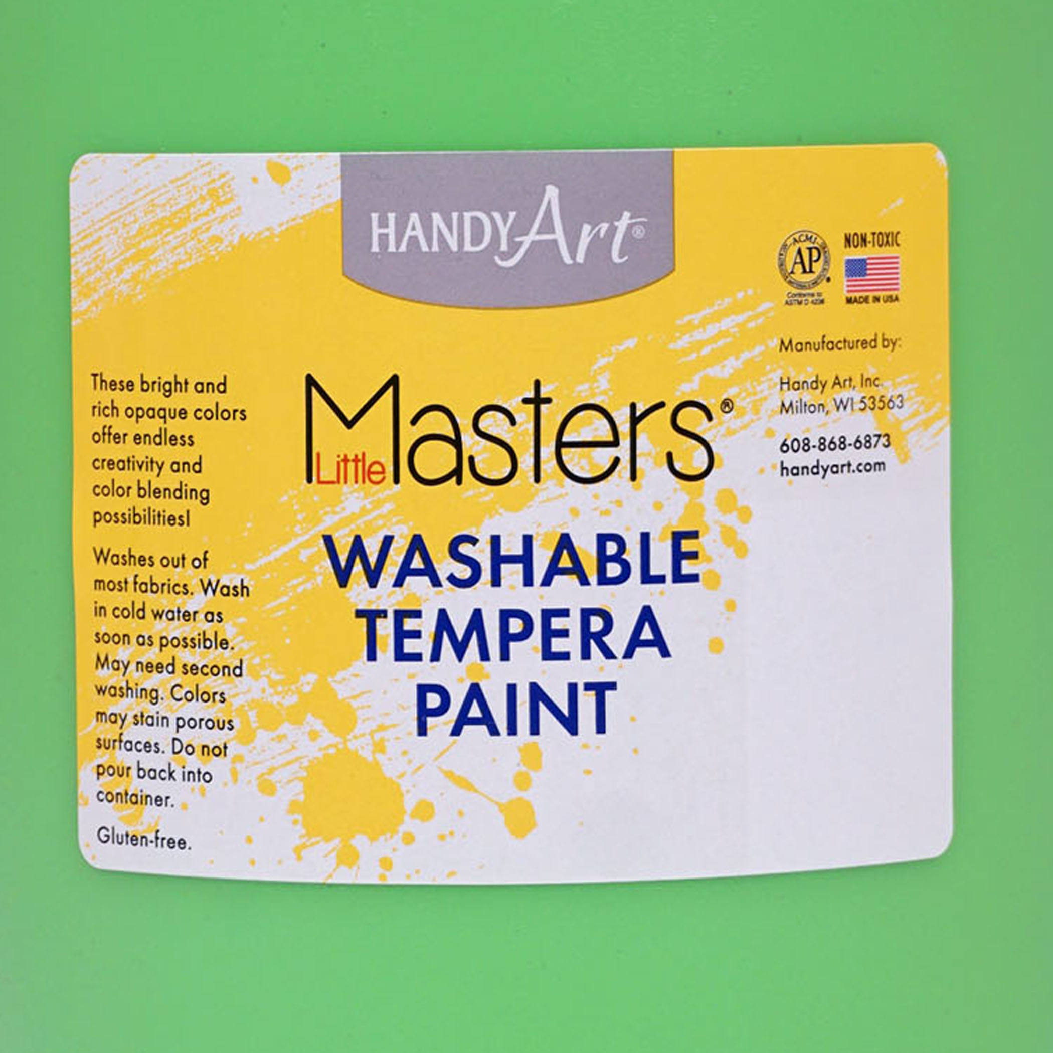 Handy Art Little Masters Washable Tempera Paint, Light Green, Gallon