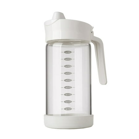 

JOLIXIEYE Kitchen Glass Measuring Oil Pourer Seal Leak Proof Large Capacity Bottle for Home Restaurants Hotels Milky White