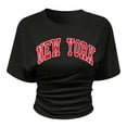 thumbnail image 4 of New York Graphic Tees for Women 2026 Summer Casual Short Sleeve Crewneck T Shirts, 4 of 4