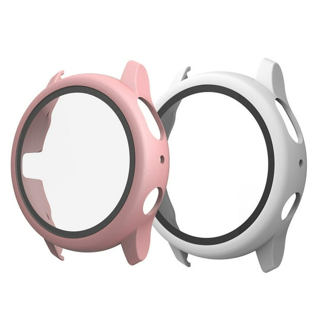 2 Pack Glass+Case Compatible with Samsung Galaxy watch Active 2 40mm 44mm All-Around cover bumper+Screen Protector Galaxy watch active 2 (Ultra-Thin, Anti-Scratch)
