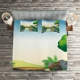 thumbnail image 2 of Ambesonne Duck Quilted Coverlet 3 Pcs, Cartoon Farm Animals, King Size, Multicolor, 2 of 2