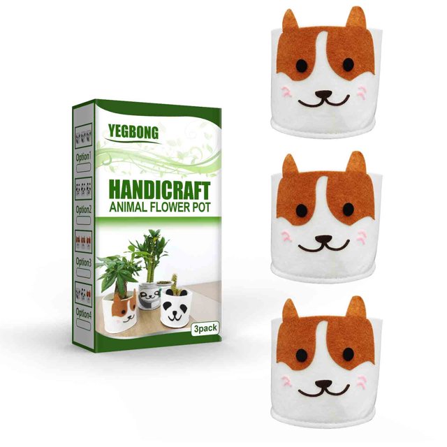 Decoración de maceta hecha a mano, regalo, forma de Animal, maceta de tela, contenedor, decoración del hogar, adornos Wmkox8yii HKAHFKAH1008