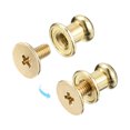 thumbnail image 4 of 6mm Ball Head Stud Rivets Screw Back, 15Pack Round Head Button Nipple Rivet, Light Golden, 4 of 6