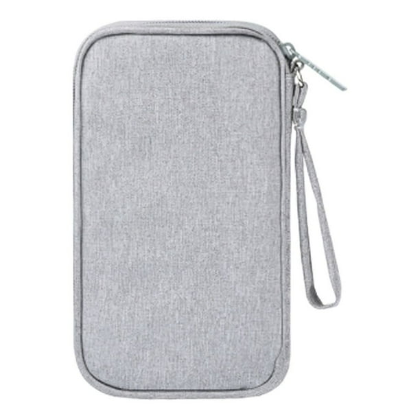 EeaseMX Bolsa de almacenamiento para accesorios digitales de viaje, organizador de baterías externas, estuche para cable USB (gris)