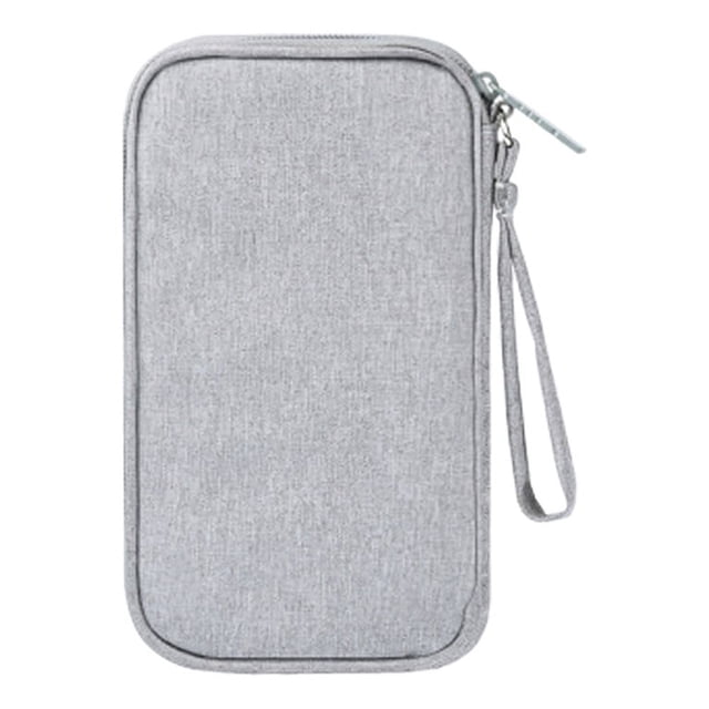 GOOHOCHY Bolsa de almacenamiento para accesorios digitales de viaje, organizador de baterías externas, estuche para cable USB (gris)
