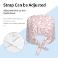 thumbnail image 4 of Kdxio Cute Rabbit Pattern Turban Hat for Women Men Comfortable Adjustable Cleaning Working Cap with Sweatband, 4 of 8