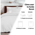 thumbnail image 4 of Juego de Funda Duvet, Bluelander, para Edredón Matrimonial, Diseño Liso, Blanco, 4 of 8