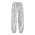 thumbnail image 2 of Gibobby Pantalones para mujer deportivos Pantalones Deportivos De Color Sólido De Otoño E Invierno para Mujer Pantalones Casuales De Felpa(Gris,XG), 2 of 5