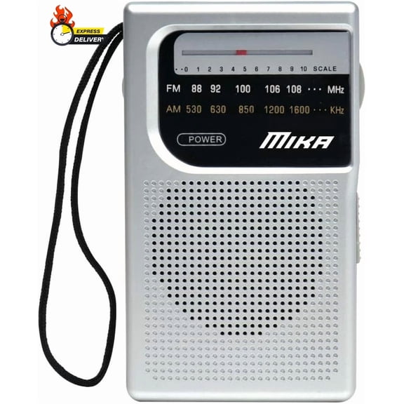 RHEA- Am Fm Radio With Speaker And Earphone Jack, Small Transistor Radio, Battery Oper