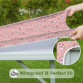 thumbnail image 6 of Pink Cow Heart Pattern Square Fitted Tablecloth with Elastic Edge,Square Table Cover,Washable Elastic Table Cover for Home Kitchen Party Decor 36"x36", 6 of 6