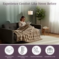 thumbnail image 6 of Lavish Home 60x80-Inch Ruched Faux Fur Blanket for Sofas and Beds (Taupe), 6 of 10