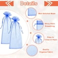 thumbnail image 3 of Uxcell Organza Wine Bags Gift Wrap Bags Sheer Mesh Wine Bottle Bag Drawstring Pouches for Party Wedding Blue, 3 of 7