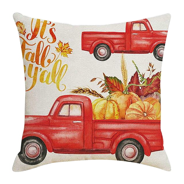 Fiudx Funda de Almohada de Acción de Gracias, de Lino, Elegante Decoración para El Hogar, Ideal para Sala de Estar, Oficina, Coche o Biblioteca. Tamaño: 45 X 45 Cm. Fácil de Lavar.