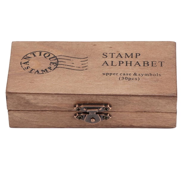 Sello De Alfabeto Retro, Sello De Letras Del Alfabeto De Madera, Sello De Madera Natural, Juego De Sellos Transparentes, Juego De Sellos Artesanales En Mayúsculas Para El Hogar Diy Speravity HA014604-00