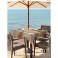 thumbnail image 4 of Square Outdoor Tablecloth With Umbrella Hole And Zipper– Khaki Paint Textured Waterproof Patio Table Cover for Party, Picnic, Backyard, 60"x60" , Abstract Rustic Brown Tones, 4 of 8