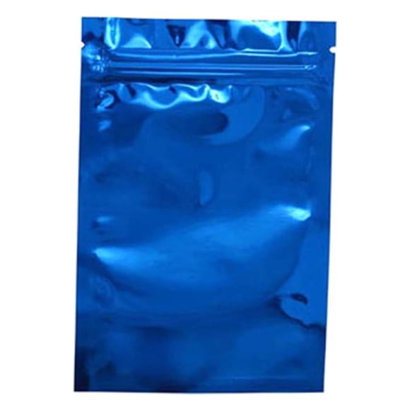 Bewildely 100 Uds bolsa de papel de aluminio envases cosméticos soportes de polvo cosmético Ziplock bolsas de embalaje contenedor azul 7,5x6,5 Type2 NO2