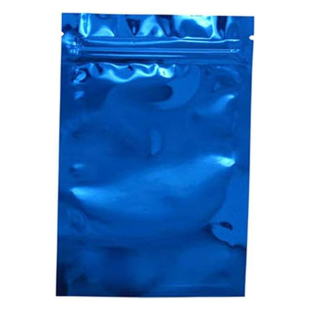 Bewildely 100 Uds bolsa de papel de aluminio envases cosméticos soportes de polvo cosmético Ziplock bolsas de embalaje contenedor azul 7,5x6,5 Type2 NO2