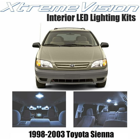 XtremeVision Interior LED for Toyota Sienna 1998-2003 9 Pieces Cool White Interior LED Kit   Installation Tool
