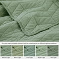 thumbnail image 4 of Sage Green  Cotton Quilt California Cal King Size Bedding Sets with Pillow Shams,Oversized Lightweight Soft Bedspread Coverlet, Cozy Bed Cover for All Season, 3 Pieces, 4 of 6