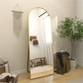 GLSLAND Full Length Mirror Arch Standing Floor Mirror, 58"x18" Arched