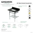 thumbnail image 4 of Kingston Brass KVPK30KBSQB1 Templeton 30-Inch Black Granite Console Sink with Brass Legs and Shelf (8-Inch, 3-Hole) in Black Granite/Polished Chrome, 4 of 6