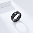 thumbnail image 3 of HIJONES Men's Stainless Steel Brushed Matte Ring 8mm Wedding Band Comfort Fit Black Size 8, 3 of 5