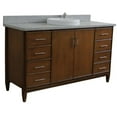 thumbnail image 3 of MCM 61" Single Round Sink Vanity with Gray Granite Stone in Walnut, 3 of 11