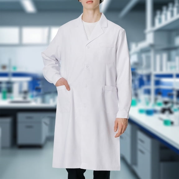 Lab Coat for Men Woman, Medical White Lab Coats Women Adults, Science Doctor Uniform Long Sleeve