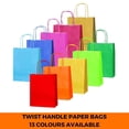 thumbnail image 2 of Coloured Paper Bags Twisted Handles Party Gift Carrier Recyclable Kraft Birthday, 2 of 4