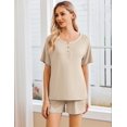 thumbnail image 2 of Ekouaer Womens 2 Piece Pajamas Set Short Sleeve shorts Sleepwear Lounge Sets PJ Sets with Pockets, 2 of 6