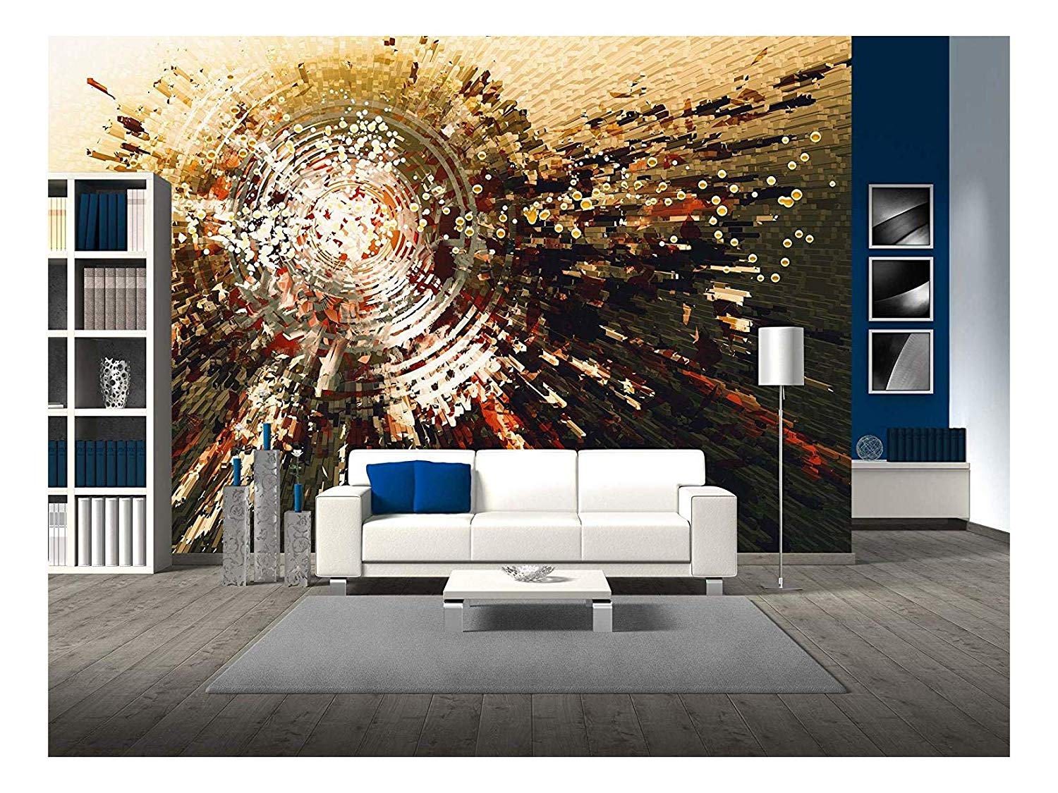 Wall26 Digital Painting of Abstract High Technology Circle Background