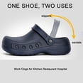 thumbnail image 2 of Waterproof Non Slip Chef Shoes for Men - Lightweight Oil Water Resistant Slip Nursing Clogs Chef Shoes Professional Safety Working Shoes for Kitchen Garden Construction Medical Shoes, 2 of 7