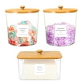 thumbnail image 2 of JIEMUCES Conteneur de Capsules de Lessive 3 Pcs Grande Capacité Transparent Design Organisation de Buanderie avec Couvercles en Bambou, 2 of 8