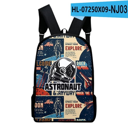 Boys Girls Student School Bags Astronaut Laptop Bag #X09