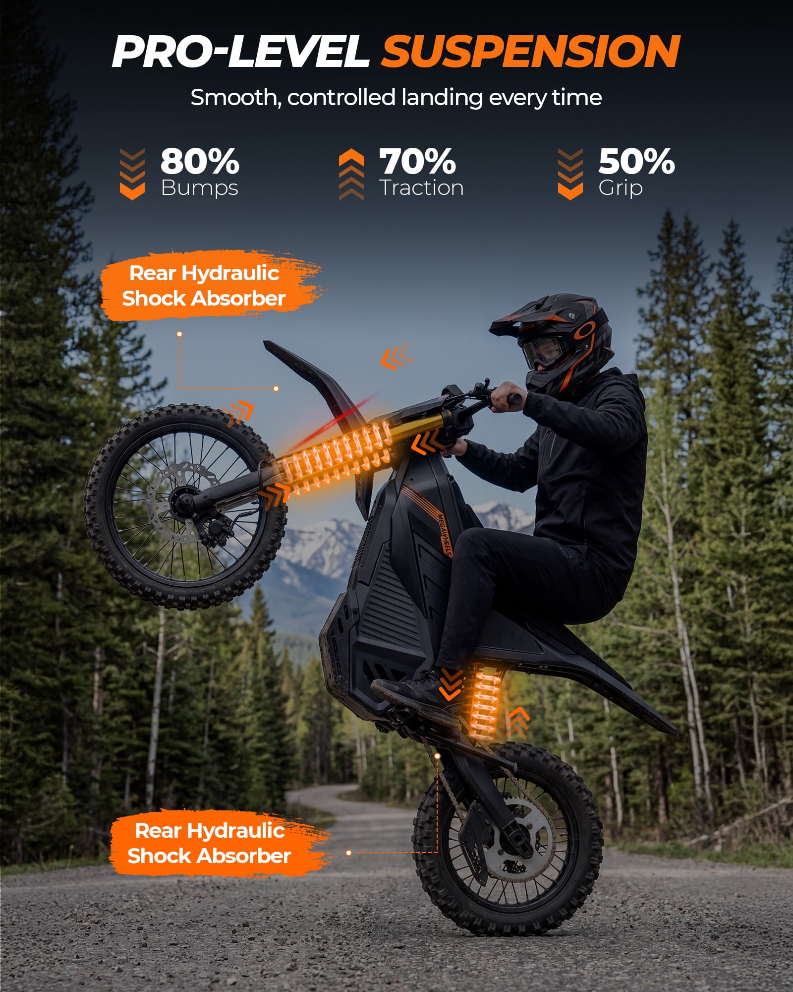 GOLUCKY Electric Dirt Bike for Teens Age 13+, 6000W Peak , 42MPH & 72 Miles Electric Mountain Bikes, 60V/30AH Battery, 14"/17" off-Road Tire, Full Suspension Mountain off-Road E Dirt Bike
