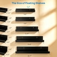 thumbnail image 3 of Floating Shelves, Sindcom Home Wood Shelf Wall Mounted, Set of 5, Multiple Sizes, Black, 3 of 8