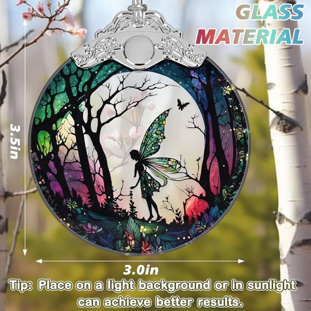 Adorno de hadas de vidrio de Navidad – Decoración del hogar – Ideas para regalos – Intercambio de regalos – Hada del bosque,Árbol de la vida