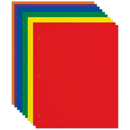 Office Depot® Brand 2-Pocket Paper Portfolios, 8 1/2" x 11", Assorted Colors, Pack Of 10