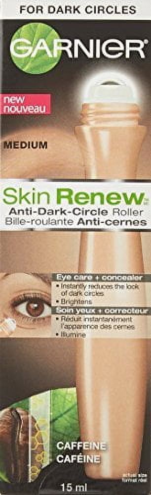 Garnier SkinActive Clearly Brighter Anti-Dark Circle Eye Roller, Sheer Tint Light/Medium, 0.5 Fl Oz (15mL), 1 Count (Packaging May Vary)