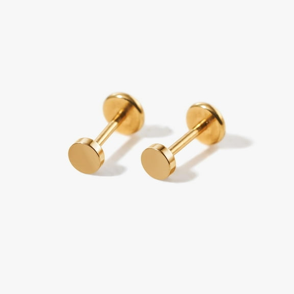 Plain Dics Flat Back Stud Earrings