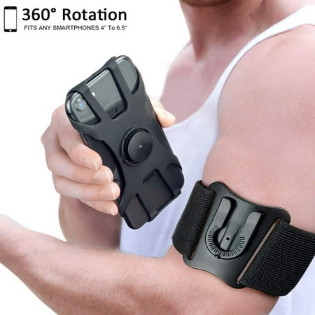 Detachable Running Armband,2 in 1 Sports Wristband 360°Rotatable Cell Phone Holder Exercise Workout for iPhone Xs Max/Xs/XR/8 Plus/7 Plus/6s Plus/6, Galaxy S10 Plus/ S9 Plus/ S8/ A8 Plus, Note