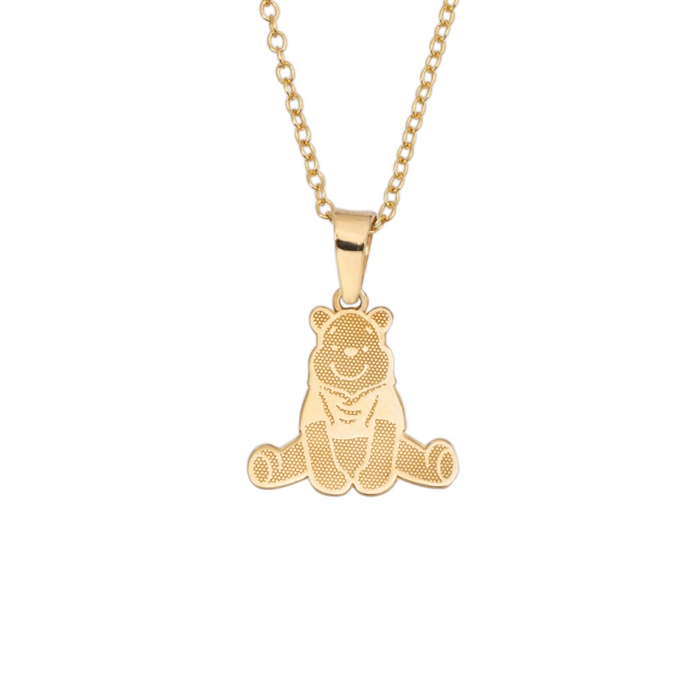 Disney - Disney 10K Yellow-Gold Winnie the Pooh Pendant Necklace, 18 ...