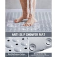 thumbnail image 4 of Yolife Shower Mat 22.8"x34.6" - TPE Non-Slip Bath Mat/Suction Cups & Drain Holes, Heavy Duty for Shower Stall, Odor-Free,Light Grey, 4 of 8