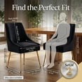 thumbnail image 3 of Restworld Set of 6 Dining Chairs , Modern Upholstered Dining Chairs with Gold Metal Legs,Tufted Dining Chairs for Living Room, Bedroom, Kitchen,Black, 3 of 8