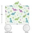 thumbnail image 3 of Wearable Blanket,LightGreen Cartoon Dinosaurs Leaves Triangles Pattern Hooded Wearable Flannel Blanket for Adults & Teens,Winter Poncho Shawl Wrap Cape Cozy Anti-Pill,50"x60", 3 of 5