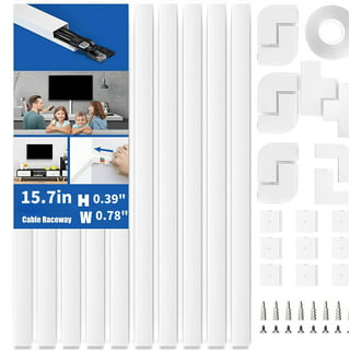 16 ft Cable management kit hide conceal organize cables  Dimensions 0.78 w  x 0.39 h x 48 l in - White color - EasyLife Tech by FAMATEL