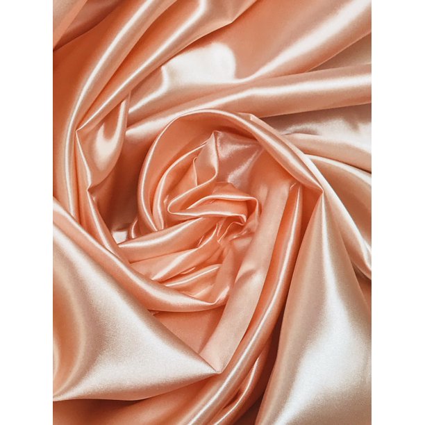 Bridal Shiny Satin, Non Stretch, 60" Wide, Sells by the Yard from Sal Tex Fabrics, Peach