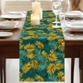 thumbnail image 5 of Summer Yellow Teal Green Leaves Table Runner 13x60in Non-Slip Cotton Linen Table Runners, Retro Tropical Plant Dresser Scarves TableRunner for Dinner Kitchen Dining Wedding Party, 5 of 9